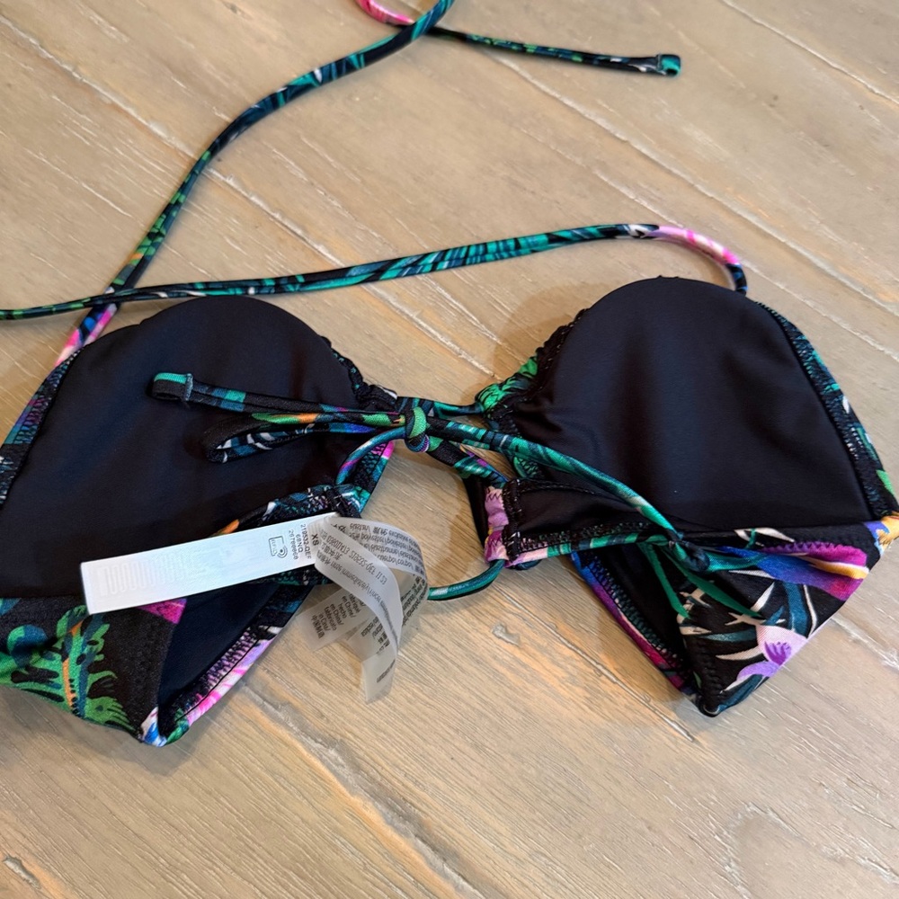 Victoria Secret Tropical Floral Bandeau Bikini Top - Purple & Green - Picture 4 of 5